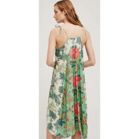 Maeve Anthropologie Santee Swing Dress Eastern Floral Paisley Petite XSP - Picture 3 of 12
